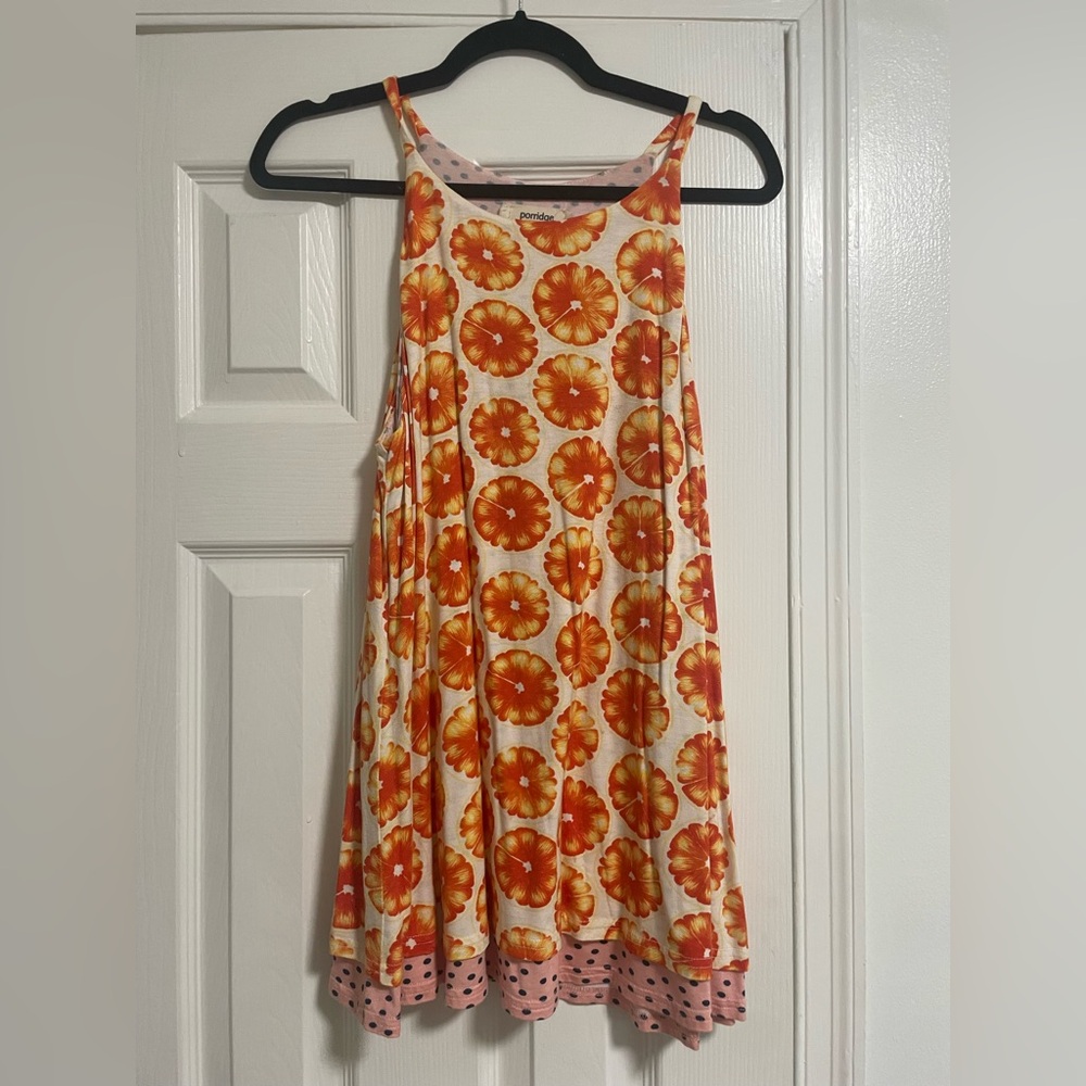Anthropologie Orange Floral Tank